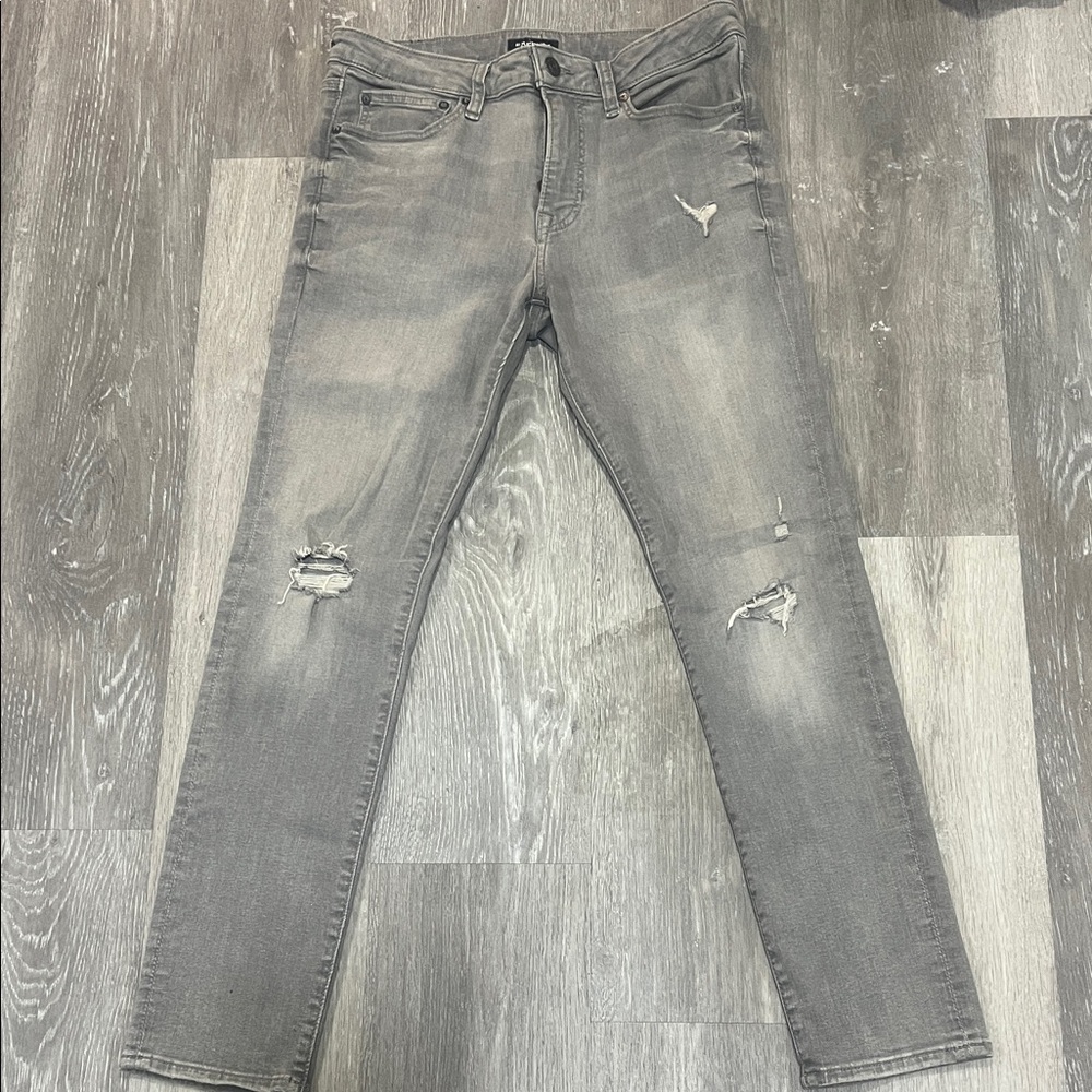 Express Men's Light Gray Skinny Jeans